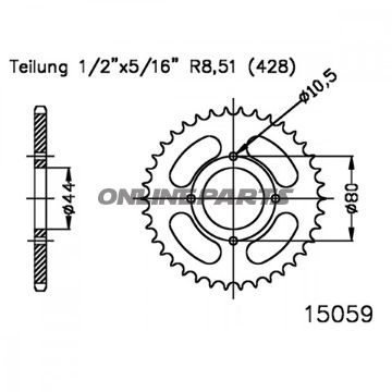 Rear Sprocket 32 Tooth Pitch 428Inner Diameter 044 Bolt Spacing 080
