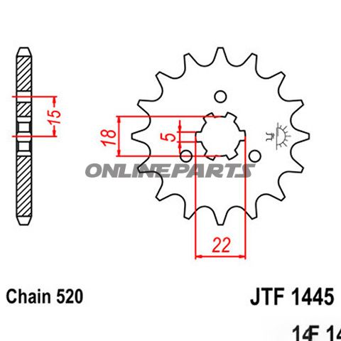 Front Sprocket 14Tooth Pitch 520Large Spline 5 Inner Diameter 18/22