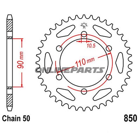 Rear Sprocket 32 Tooth Pitch 530Inner Diameter 090 Bolt Spacing 110