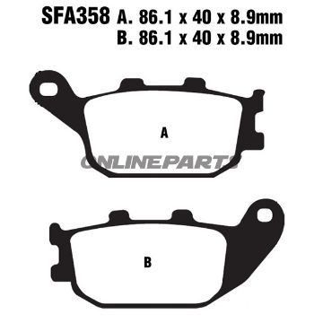 Brake Pad Standard Scooter Ebc Sfa358