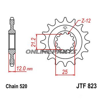 Front Sprocket 13Tooth Pitch 520Narrow Spline 21/25