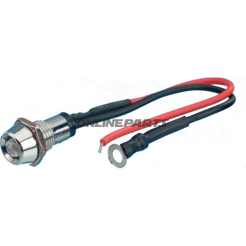Led Warning Light Greenwith Reflector & Chrome Housing