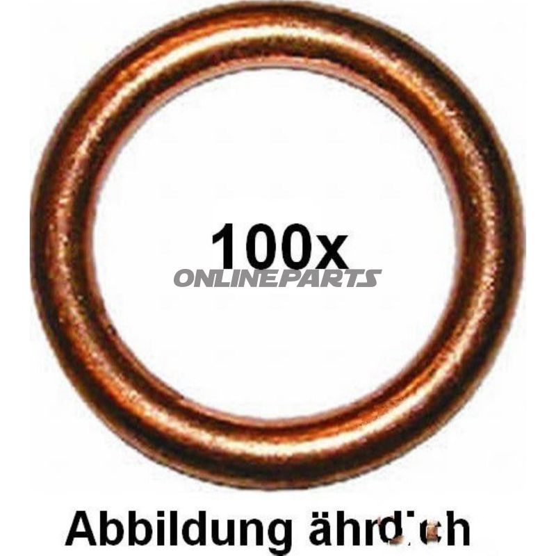 Kobberpakning 8X14x1,5Copper 100 Pieces