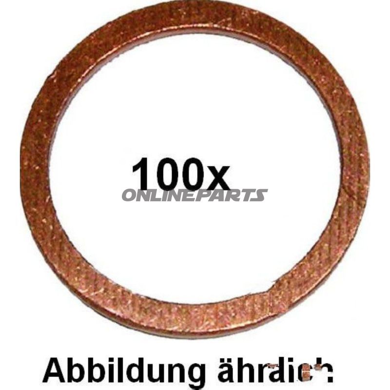 Kobberpakning, Massiv 20X24x1,5100 Pieces
