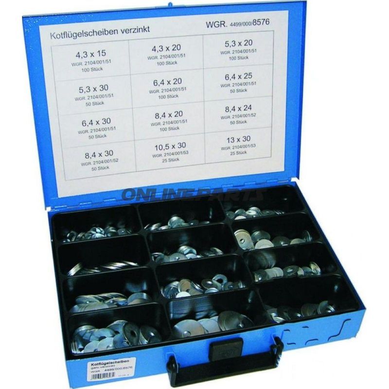 Washer Assortment- M4 M5 M8 M10 M13800 Piece Kit In Steel Case