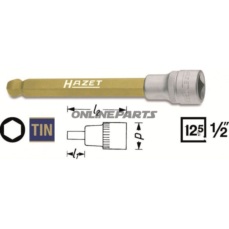 Insert Innen 6Kt 1/2 12Mmmit Kugelkopf Länge 140 Mm