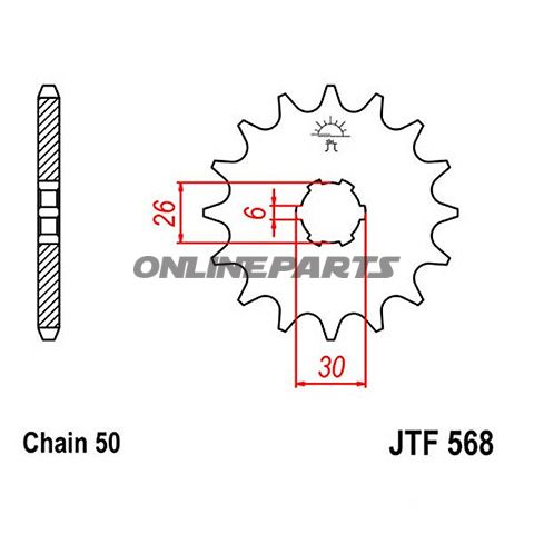 Front Sprocket 18T 530 Pitchlarge Spline 6 Inner Dia 26/30