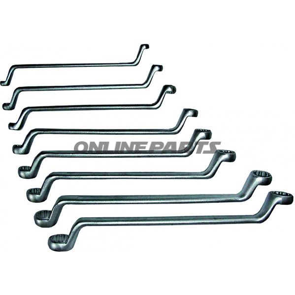 Double Ring Spanner Kit Cranked8 Tlg 6-22Mm