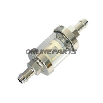 Kraftstofffilter 8MM JMP chrom GLASKOERPER