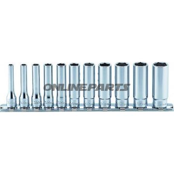 Stecknuss Satz 1/4 6 Kant 11TLG 50MM lang