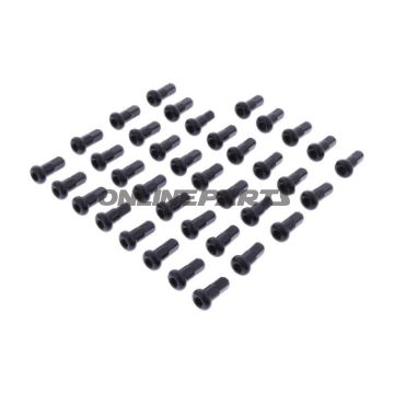 Speichennippel sæt bag, indhold 36 Alu sort