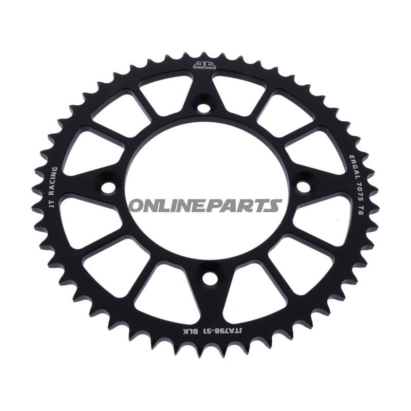 Alu-Kettenrad 51Z Teilung 428 schwarz JT Innendurchmesser 100 Lochkreis 120