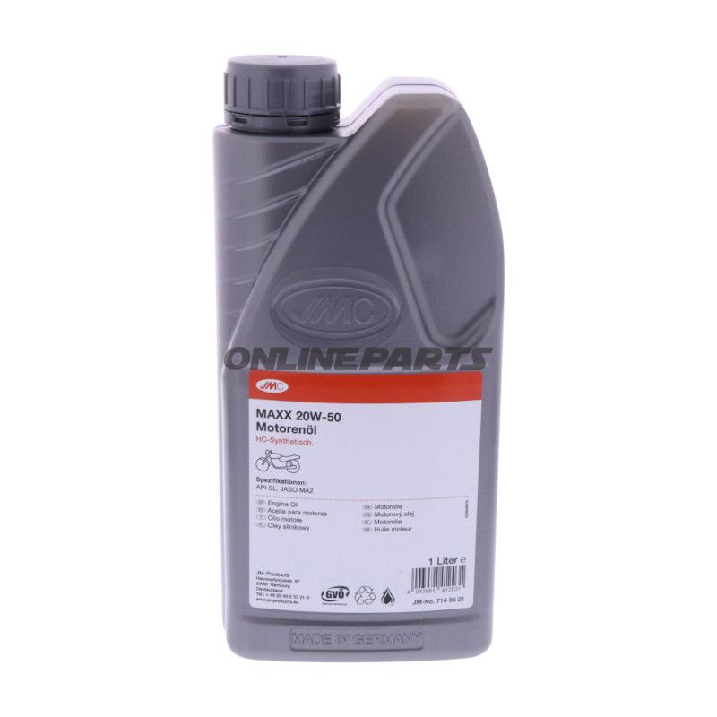 Motorolie 20W50 4T 1 liter JMC Maxx HC-Syntese Alternativ: 7140568
