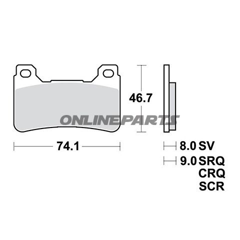 Bremseklods Sinter SCR TRW Alternativ: 7320002