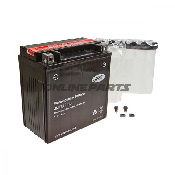 Motorcykelbatteri Ytx16-Bs Jmtincluding Acid Pack