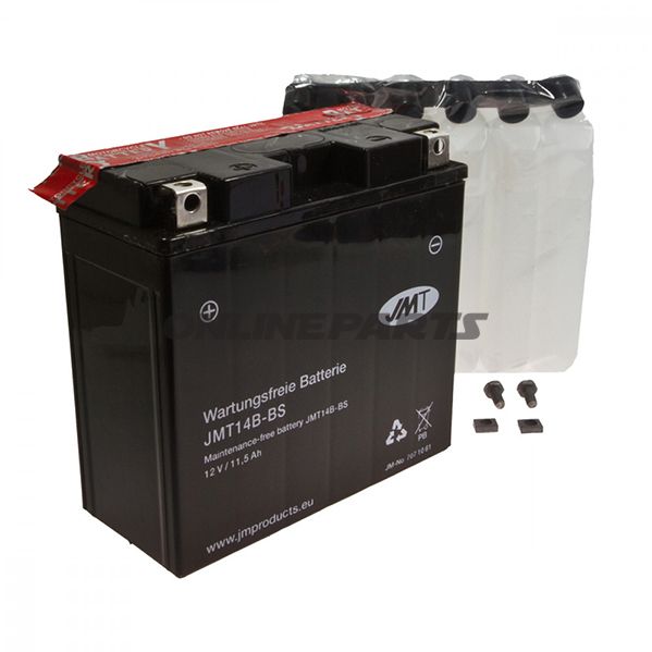 Motorcykelbatteri Yt14b-Bs Jmtincluding Acid Pack
