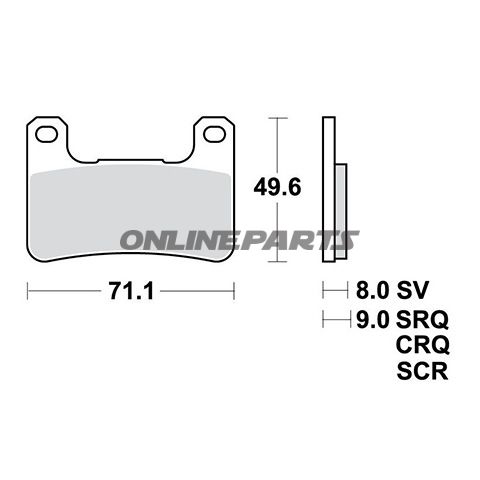 Bremseklods Sinter SCR TRW  til Suzuki GSX 1300 R