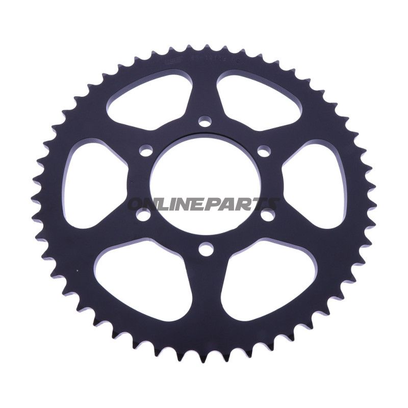BAGESTE TANDHJUL 52 TAND PITCH 428 SORT INDVENDIG DIAMETER 068 BOLT SPACING 086