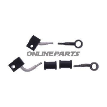 FLETTET STÅL BREMSESLANGE KIT FITTINGS SORT 2 DELE