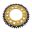 BAGESTE TANDHJUL DOBBELT 45 TANDHØJDE 525 GULD ZF INDVENDIG DIAMETER 112 BOLT AFSTAND 138