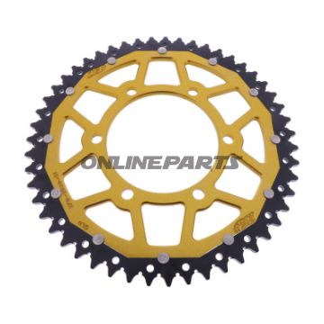 BAGESTE TANDHJUL DOBBELT 51 TANDHØJDE 520 GULD ZF INDVENDIG DIAMETER 106 BOLT AFSTAND 125