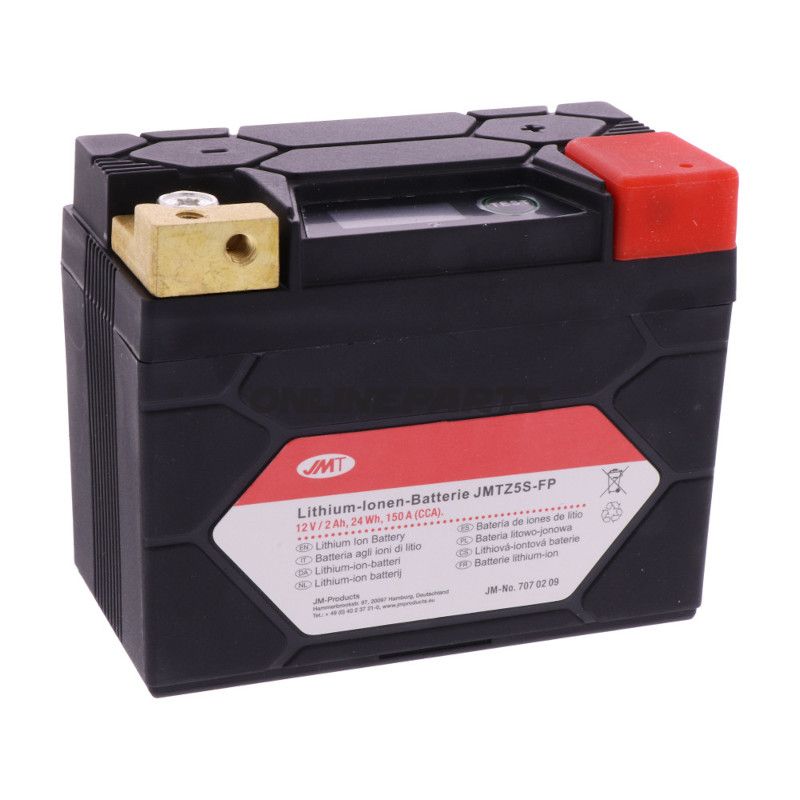 BATTERI MOTORCYKEL JMTZ5S-FP JMT LITHIUM ION MED OPLADNINGSINDIKATOR