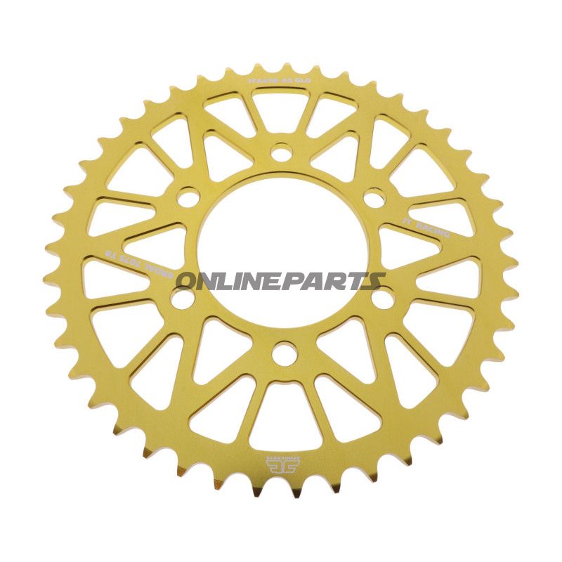 BAGHJUL ALUMINIUM 43 TANDAFSTAND 520 GULD JT INDVENDIG DIAMETER 080 BOLTAFSTAND 104