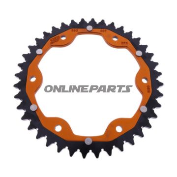 Tandhjul Dual 40T Pitch 525 orange ZF Indvendig diameter 153 Bolt cirkel 155