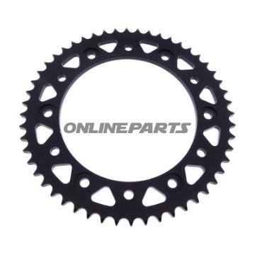 Alu tandhjul 52T Pitch 428 sort Esjot Indvendig Diameter 136 Bolt Circle 150