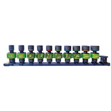 KRAFTMØTRIK GEL SÆT 3/8 10 STK 10-19MM