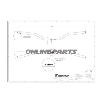 Lenker Alu 22 mm schwarz Accossato