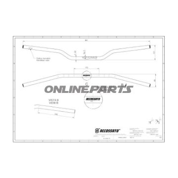 Lenker Alu 22 mm schwarz Accossato