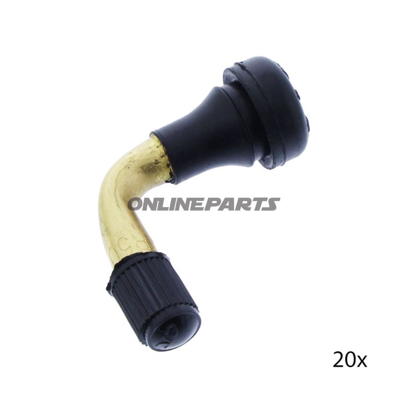 Gummiventil bøjet 8,8 mm til scooter, 20 stk JMP 736.05.53